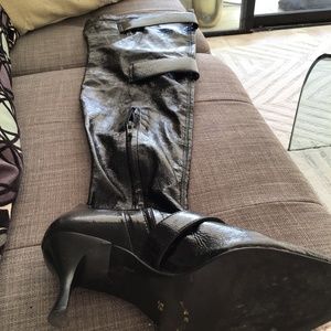 Leather Patent Boots